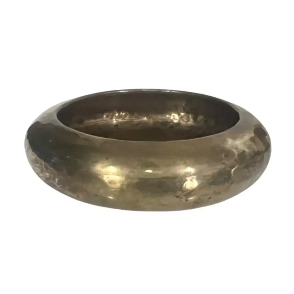 Vintage Solid Brass Hammered Vase Bowl Pot floral Planter VTG Made in India